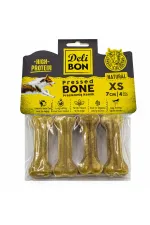 Delibon Deri Köpek Çiğneti Pres Kemik 4x7cm Natural Delibon Deri Köpek Çiğneti Pres Kemik 4x7cm Natural