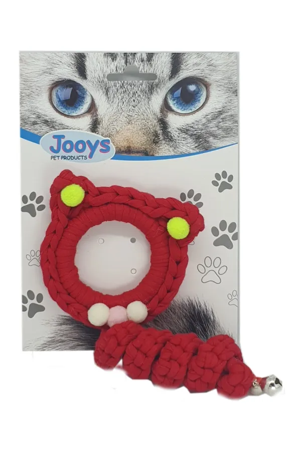 Markapet Jooys Zilli Kedi Örgü İpi 15 cm Kırmızı Markapet Jooys Zilli Kedi Örgü İpi 15 cm Kırmızı